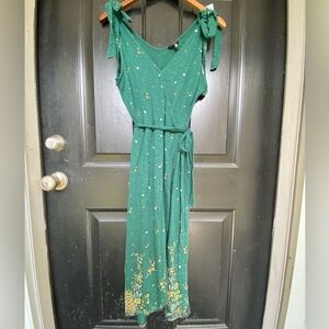 Lucky Brand Green Floral Midi Dress